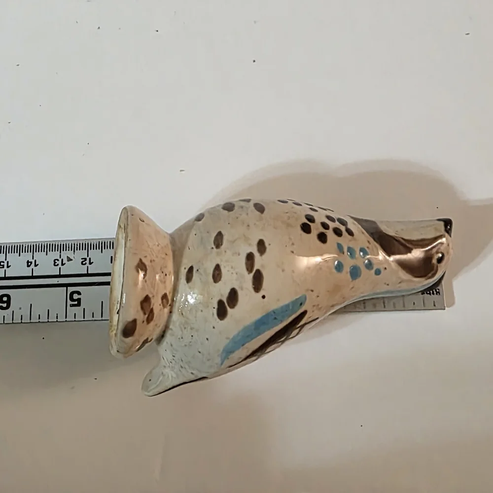Vtg Redwing Pottery Quail Salt Shaker SINGLE Cream Brown Blue Glazed